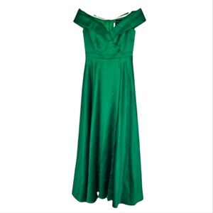 NEW Xcape Kelly Green Prom Bridesmaid Off Shoulder A Line Dress Size 8